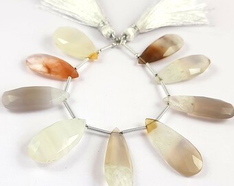 Faceted Pear Solar Quartz Gemstone Beads, 4'' Strand