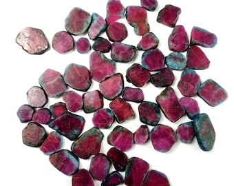 Natural Ruby Zoisite Slice Gemstone: AAA+ Quality Loose Gem (7-15mm)