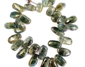 Attractive Moss Aquamarine Beads/Moss Aquamarine Tumble Shape 1 Strand/Moss Aquamarine Strand/Moss Aquamarine Gemstone/B-1166