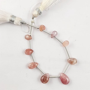 Spinel Beads/20 Cartas 9 Pieces Pear Shape Smooth Spinel Briolette Gemstone/4" Inches Burma Spinel Strand/For Making Jewelry/6x4 To 10x7mm