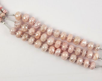 Pink Grepolite Beads/Rondelle Shape Faceted Pink Grepolite Stone/4" Inch Pink Grepolite Gemstone/9 To 10mm