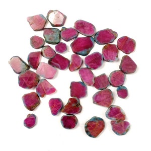 Ruby Zoisite Gemstone Slice: Raw AAA+ Quality (7-15mm)