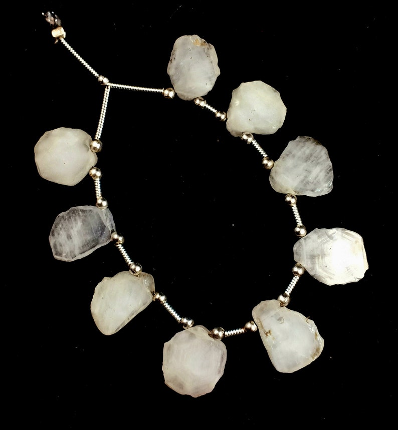 Natural White Sapphire Glass Filled BeadsSapphire Slice Shape Briolette Beads 4/'InchSmooth Sapphire BeadsSapphire Gemstone StrandD-2522