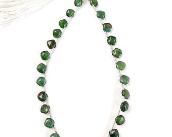 Green Apatite Jewelry/Special Cushion Shape Green Apatite Briolette Strand/8''Inch 1 Strand/Green Apatite Gemstone/5 To 6mm/F-2406
