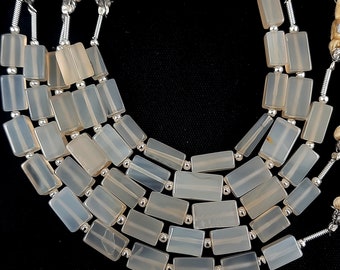 Yellow Chalcedony Rectangle Beads: Faceted Gemstone Strand, 4 Inch