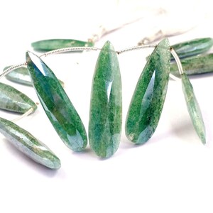 Aventurine Beads/Pear Shape Faceted Aventurine/10 Pcs 137 Carats 8&#39;&#39;Inch Strand/For Making Precious Jewelry/30x11 to 36x9mm B-985