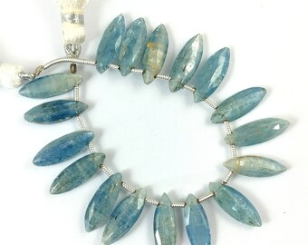 Dazzling Kyanite Beads/Faceted Marquise Shape Kyanite Gemstone/4''Inch 1 Strand/For Making Jewelry/15x5mm/F-3615