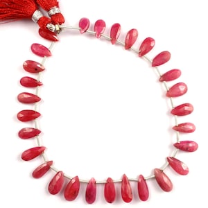 Attractive Ruby Beads/Top Quality Ruby Pear Shape 1 Strand/Faceted Ruby Gemstone Strand/Ruby Gemstone/Ruby For Making Jewelry/B-686