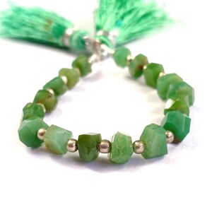 Exclusive Chrysoprase Gemstone/Tumble Shape Chrysoprase Faceted/Chrysoprase Beads/4&quot;Inch Chrysoprase 1 Strand/Making For Jewelry/tB-914