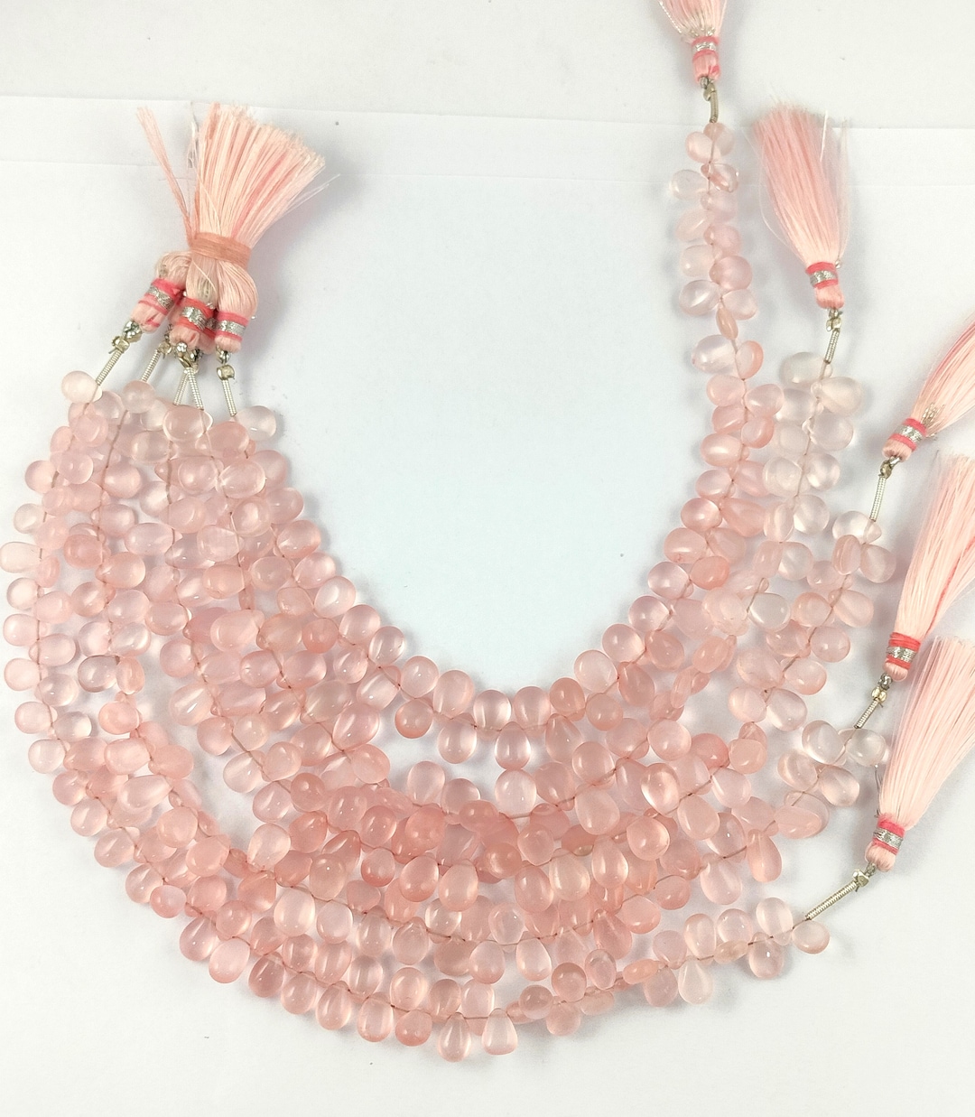 Classic Pink Rose Quartz Beads Gemstone/pear Shape Rose Quartz Etsy
