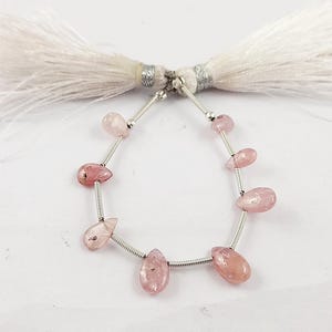 Spinel Beads/19 Cartas 8 Pieces Pear Shape Smooth Spinel Briolette Gemstone/4" Inches Burma Spinel Strand/For Making Jewelry/7x5 To 10x6mm