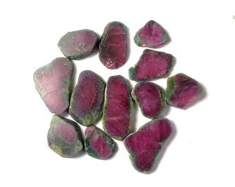 Ruby Zoisite Slice Gemstone: Smooth Cut Loose Stone, 99 Ct