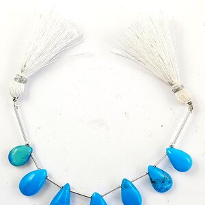 Natural Arizona Turquoise Beads/Pear Shape Faceted Arizona Turquoise Gemstone 4&#39;&#39;Inch 1 Strand/Best Quality Turquoise Gemstone/10x7-14x8mm