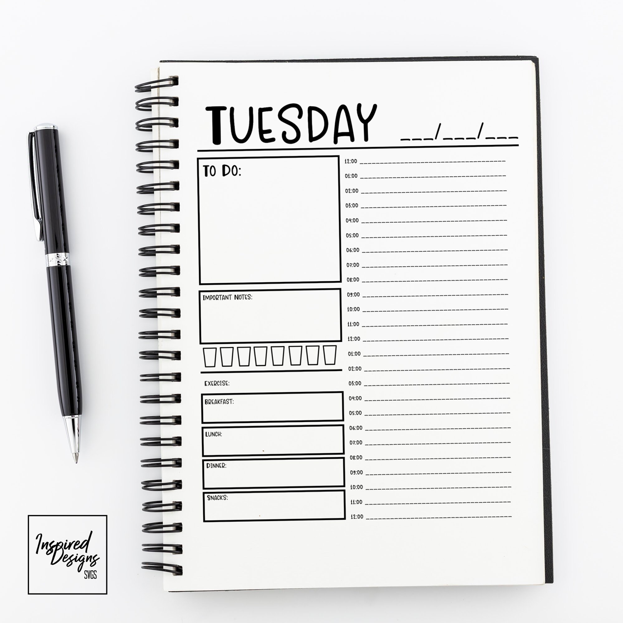 7 day printable planner pages digital download calendar etsy