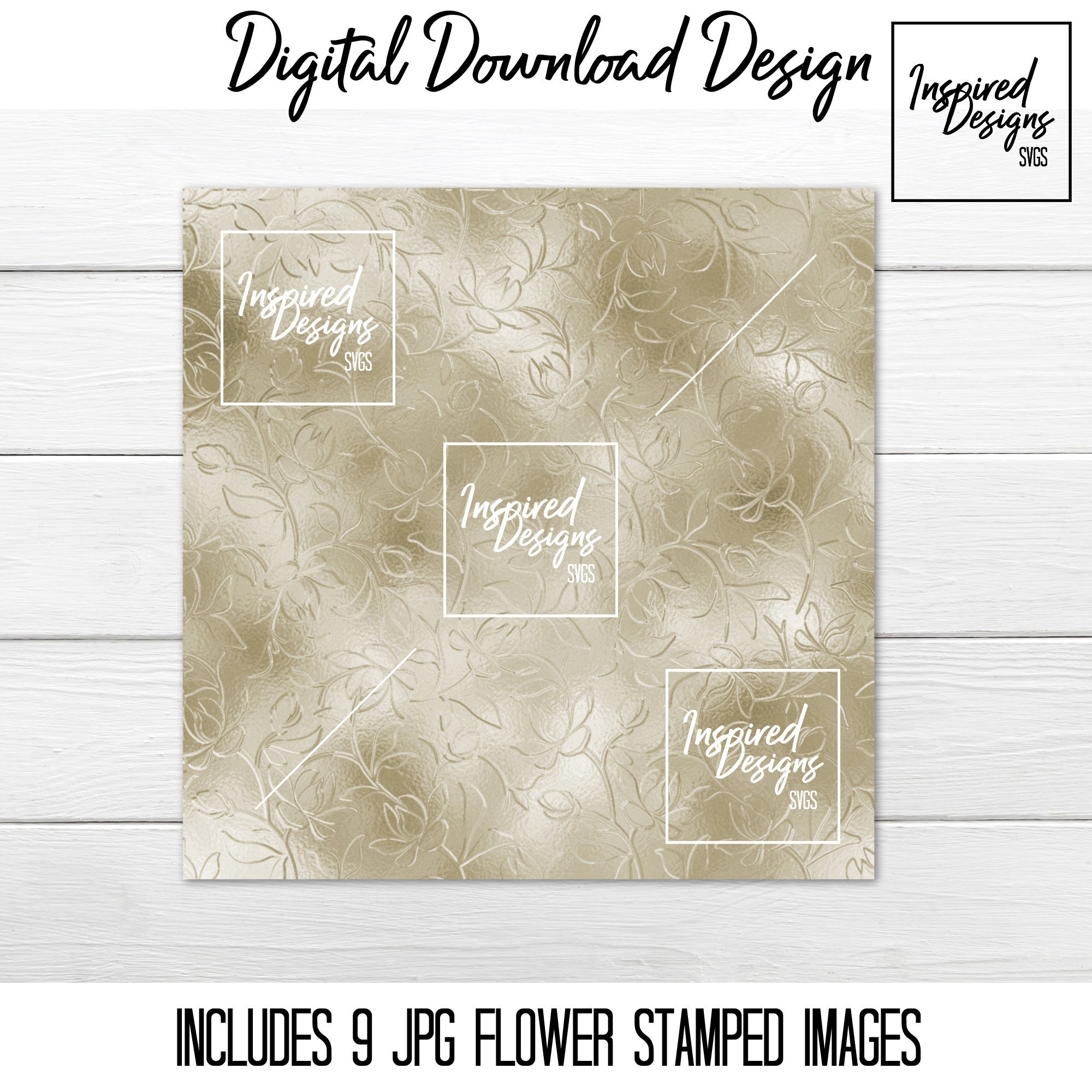 Metal Tone, Gold Foil, Stamped Paper, Embossed Paper, DIGITAL DOWNLOAD