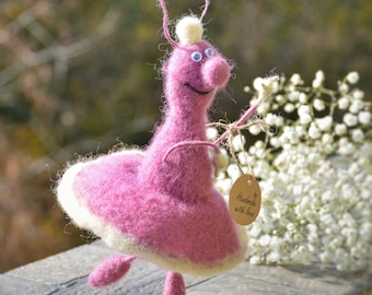 Felt Decor Ballerina Capuccina Cockroach  Felted Cockroach Toy Gift Toy Interior Toy Gift For Christmas. Hand made Accessory from Ukraine.