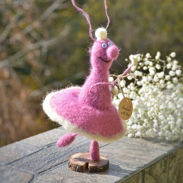 Needle Felted Ballerina Cockroach Toy Felted Cockroach Toy Gift Toy Interior Toy Gift For Christmas. Hand made Accessory from Lviv Ukraine.
