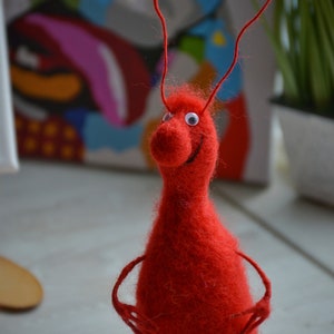 Handmade Gift Interior Housewarming Gift Felted Toy Cockroach In Multiple Colors. Hand made Needle Felt Animal, Figurine Gift For Women Red