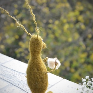 Needle Felted Animal Interior Toy Cockroach With A Cup Of Tea Toy Gift Toy. Hand made Accessory 100% Wool from Lviv Ukraine. image 8