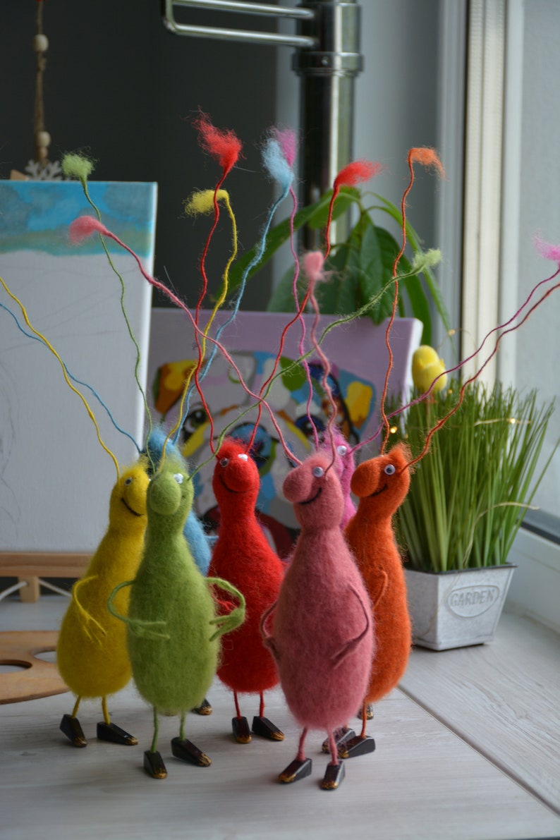 Handmade Gift Interior Housewarming Gift Felted Toy Cockroach In Multiple Colors. Hand made Needle Felt Animal, Figurine Gift For Women image 8