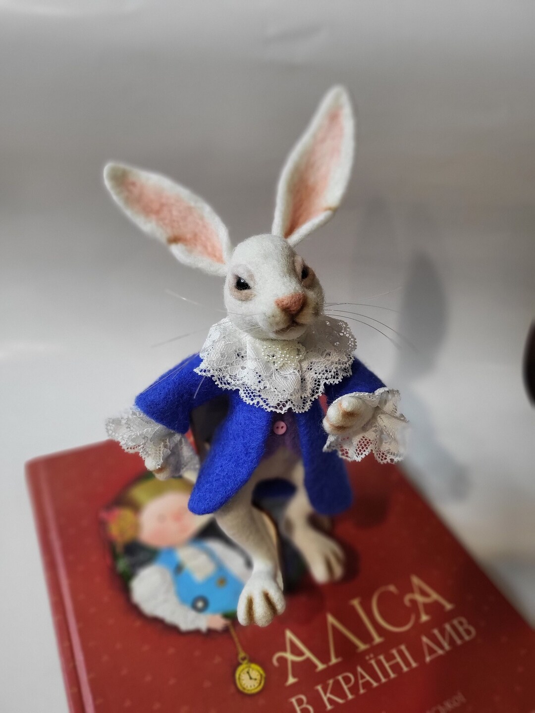 White Rabbit Alice in Wonderland Needle Felted Interior Toy - Etsy