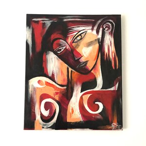 Abstract acrylic painting on canvas