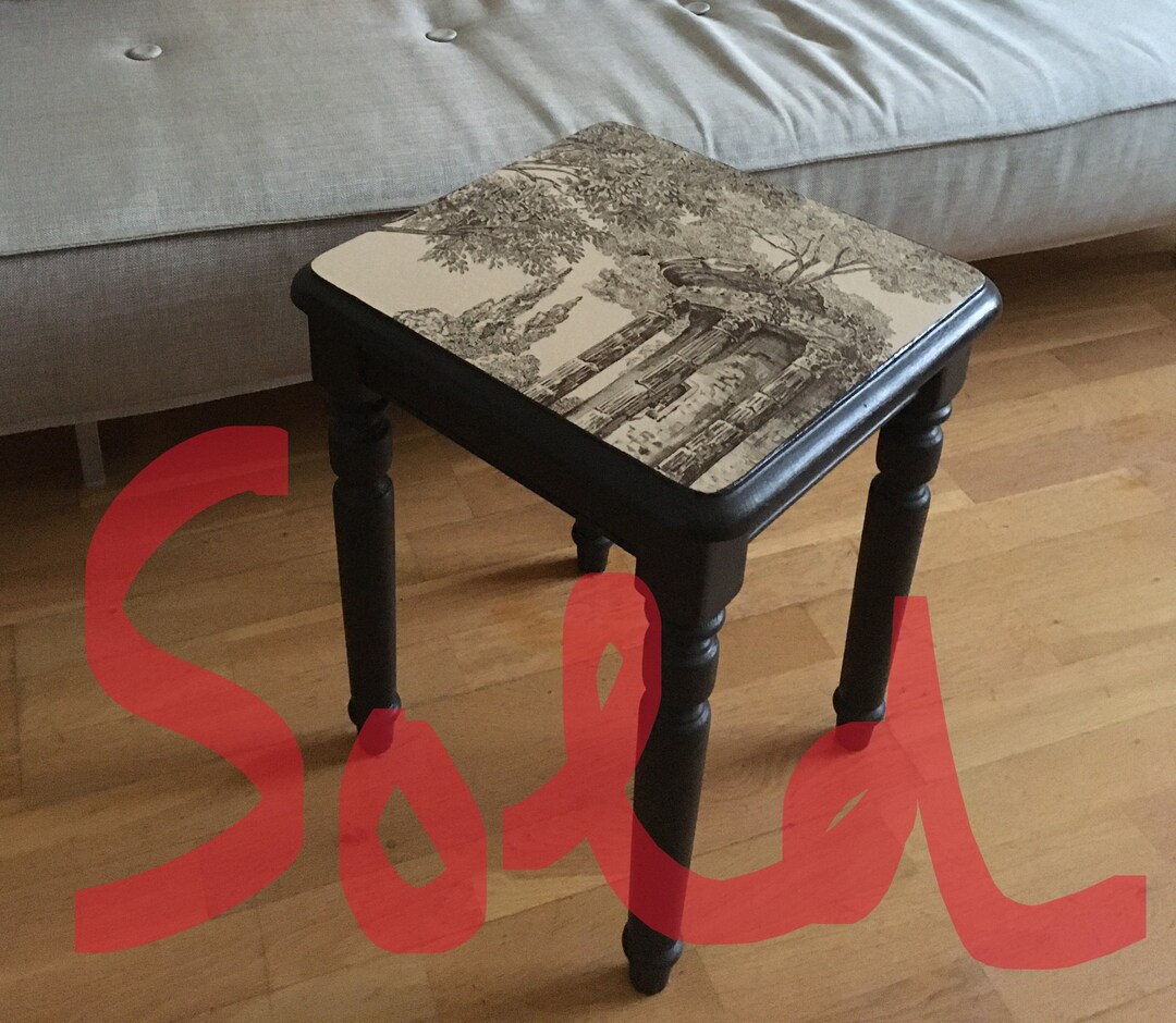 Decoupaged Small Table SOLD Etsy