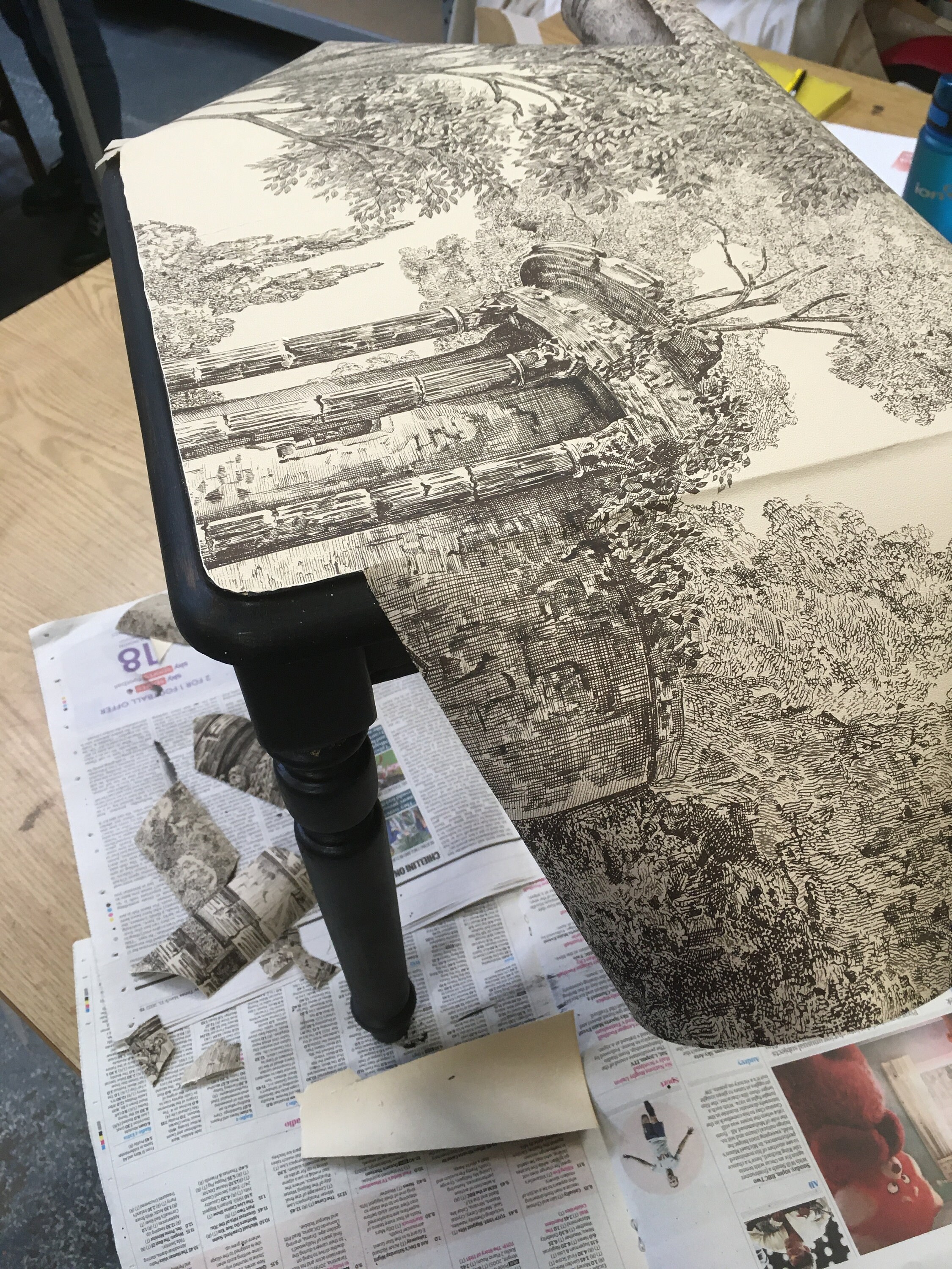 Decoupaged Small Table SOLD Etsy