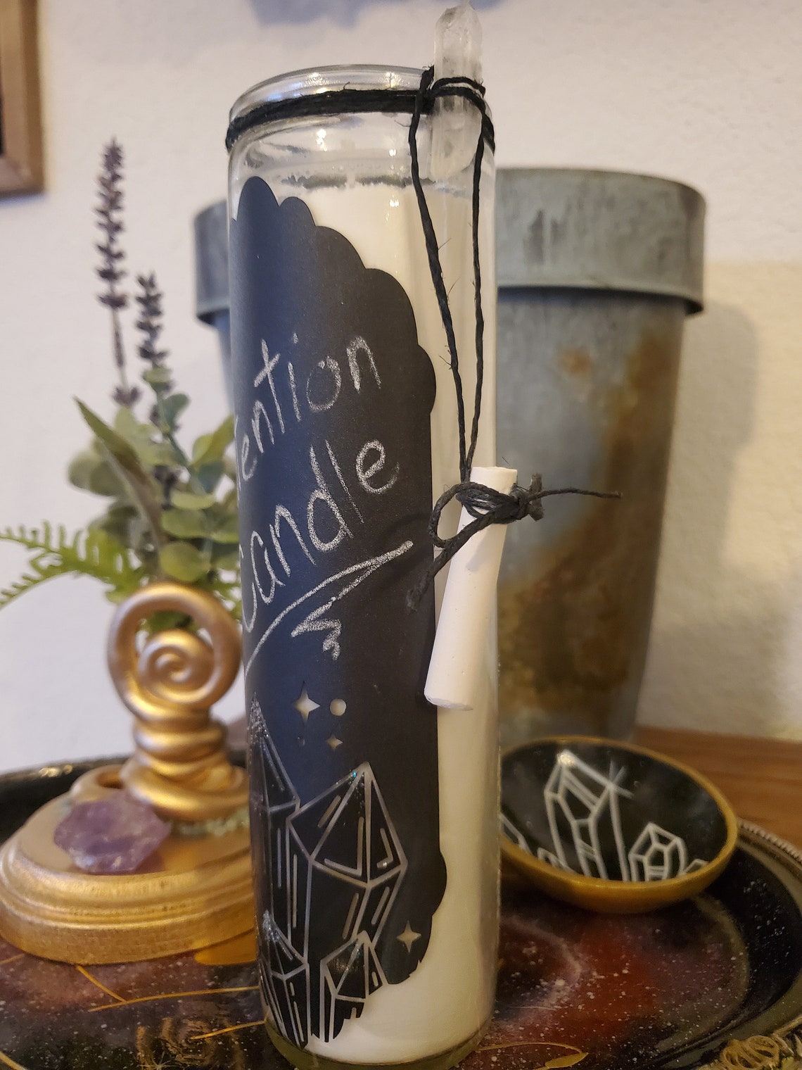 Chalkboard intention candle Etsy