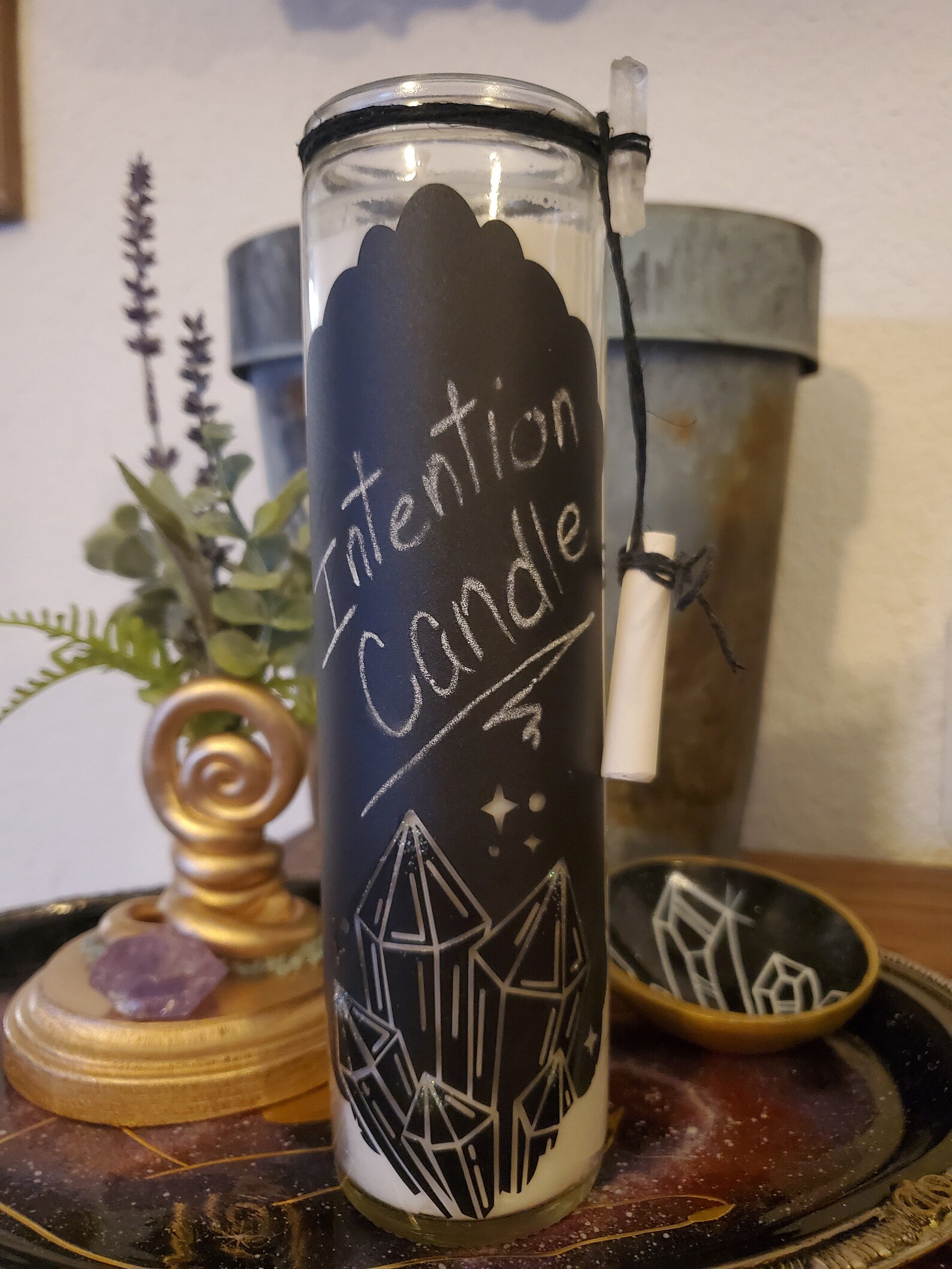 Chalkboard intention candle Etsy