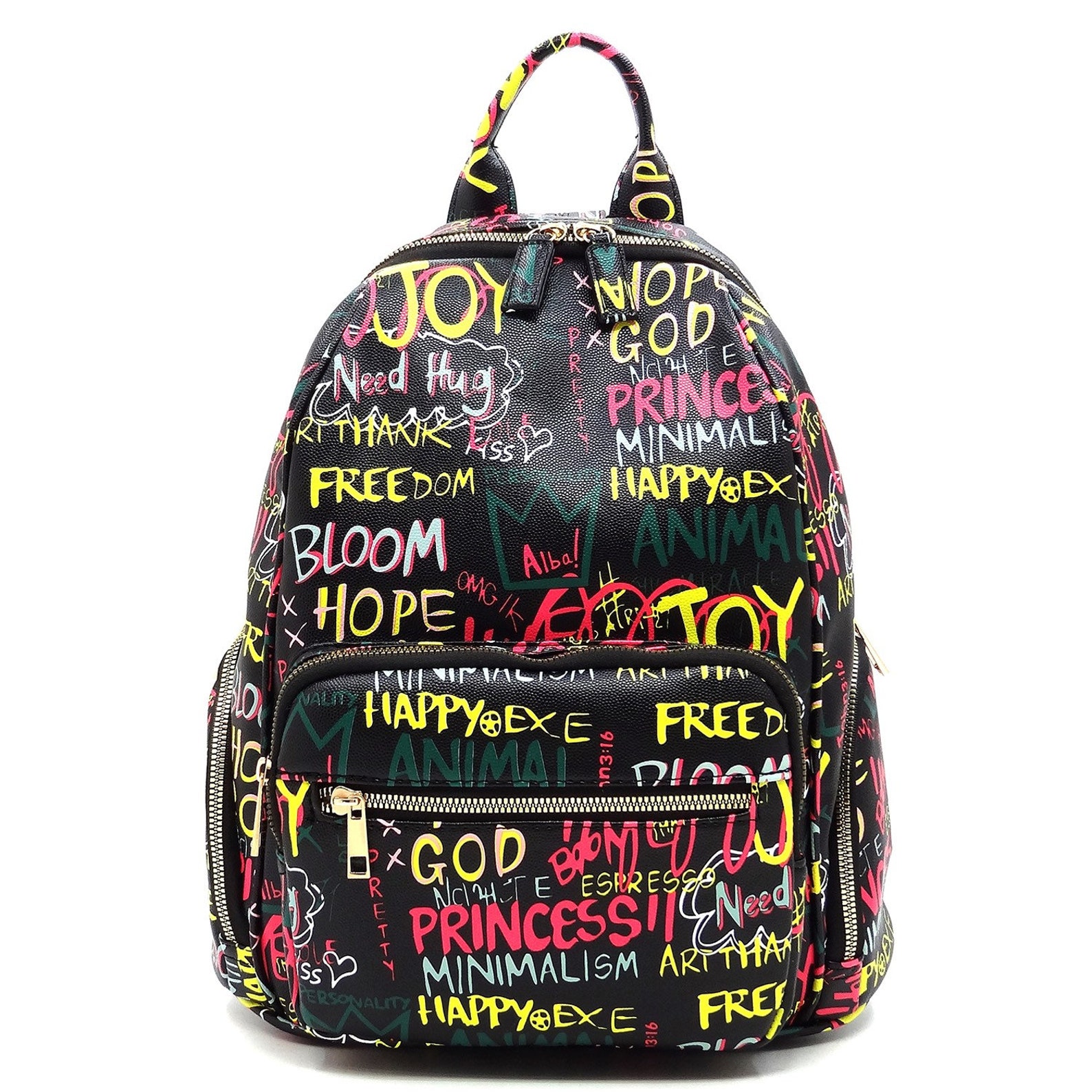 Multi Graffiti Print Backpack | Etsy