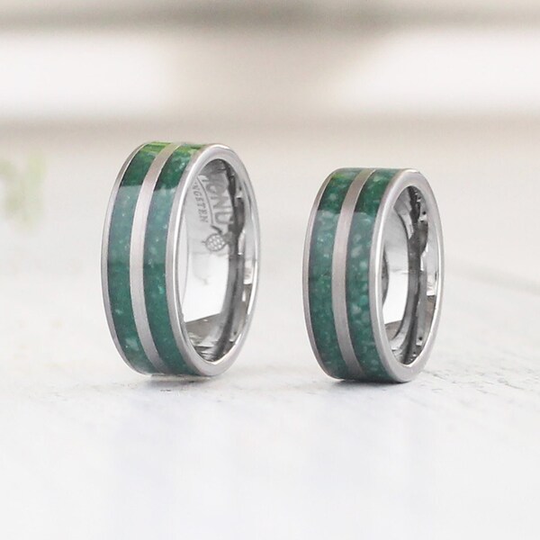 Moss Agate Mens Wedding Band Etsy