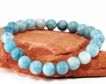 Larimar 8mm Anxiety Relief Elastic Bracelet | Women’s Protection | Morganite | Lapis | Aventurine | Fluorite | Labradorite | Sodalite