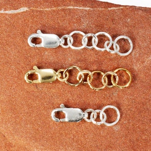 Sterling Silver or 14k Gold Bracelet Extension, Necklace Extension, Anklet Chain Extender, 1/2" or 1"