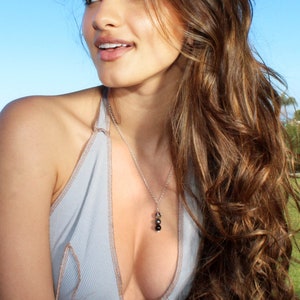 Aura Quartz Tourmaline Hematite Triple Crystal Quartz Necklace on .925 Sterling Silver,  Anti Stress Necklace, Birthday Gift