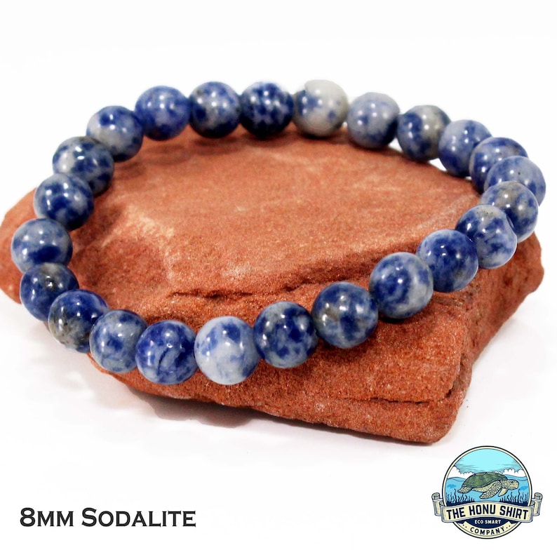 Larimar 8mm Anxiety Relief Elastic Bracelet Womens Protection Morganite Lapis Aventurine Fluorite Labradorite Sodalite image 10