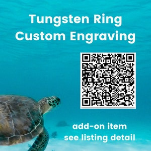 May include: A blue and white QR code with the text "add-on item see listing detail" below it. A sea turtle swims in the background.