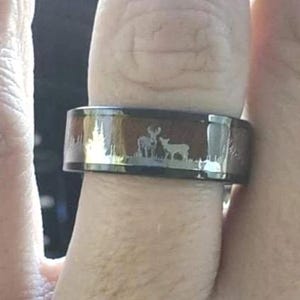 Black Koa Wood Tungsten Carbide Ring, Men’s Wedding Band, Hawaiian Koa Wood & Tungsten Carbide Band, 8mm Men's Women's Unisex Ring image 11