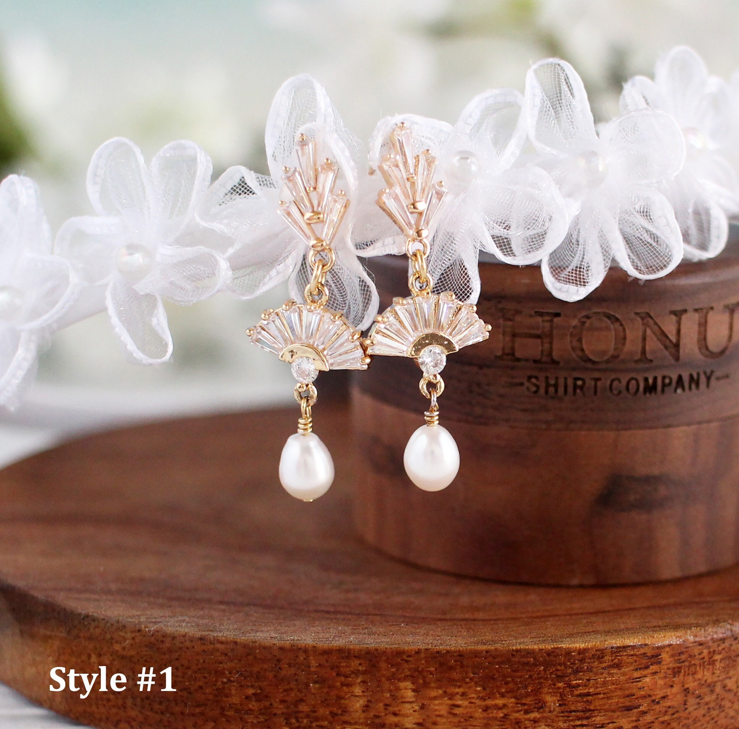 Coco Pearl Drop Earrings, Art Deco Jewellery