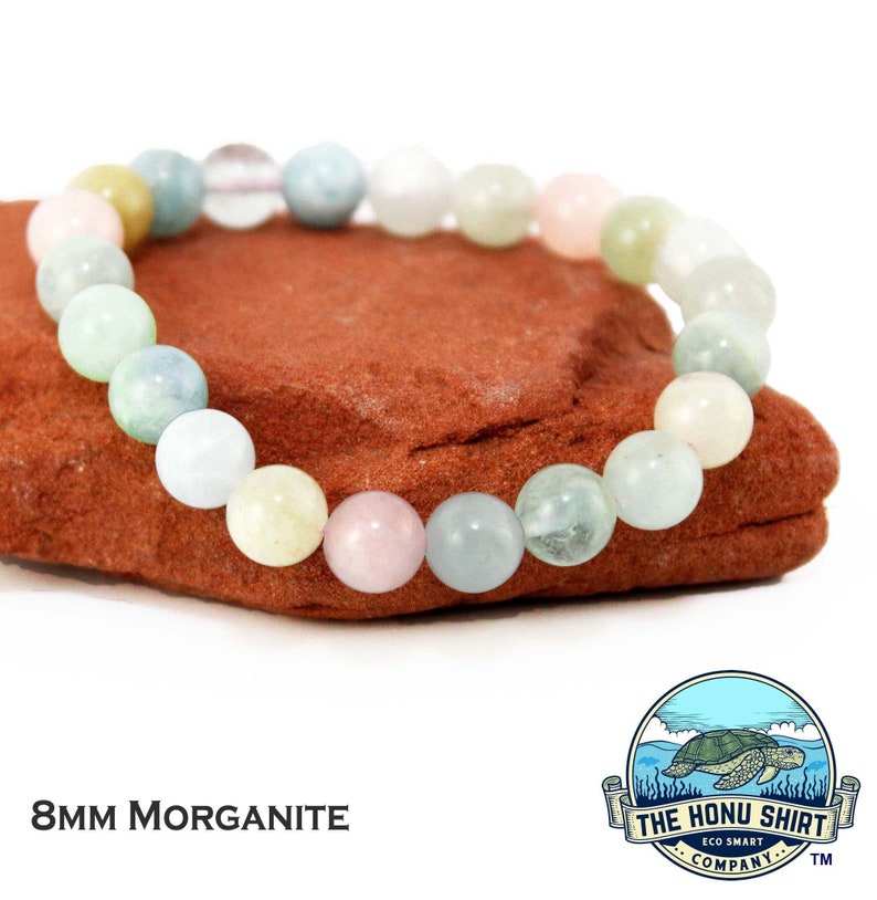 Larimar 8mm Anxiety Relief Elastic Bracelet Womens Protection Morganite Lapis Aventurine Fluorite Labradorite Sodalite image 5