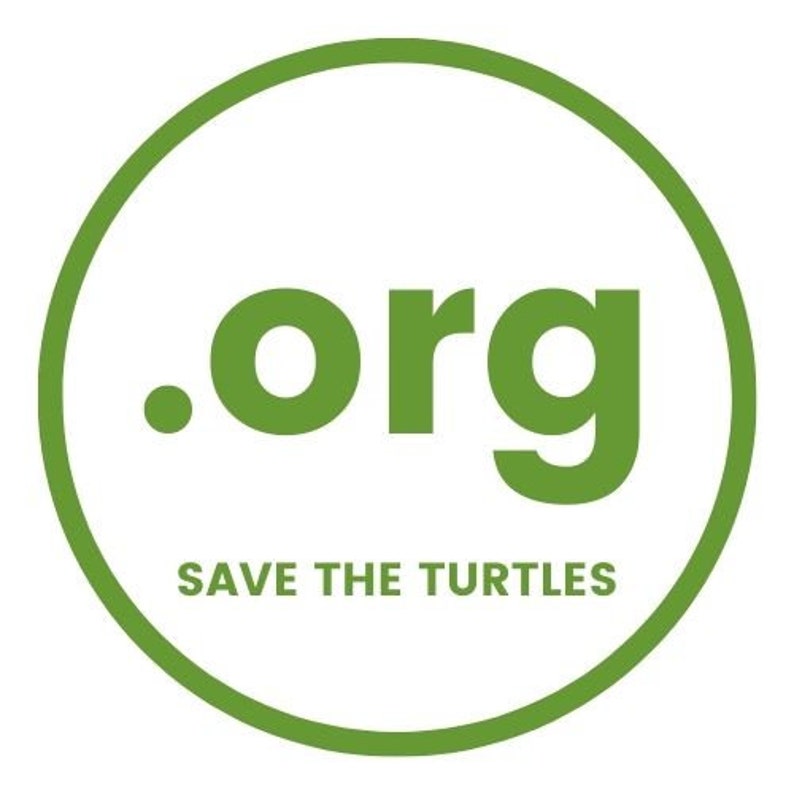 Op de afbeelding: Groene cirkel met een witte achtergrond en de tekst ".org RED DE ZEE-Schildpadden" in wit.