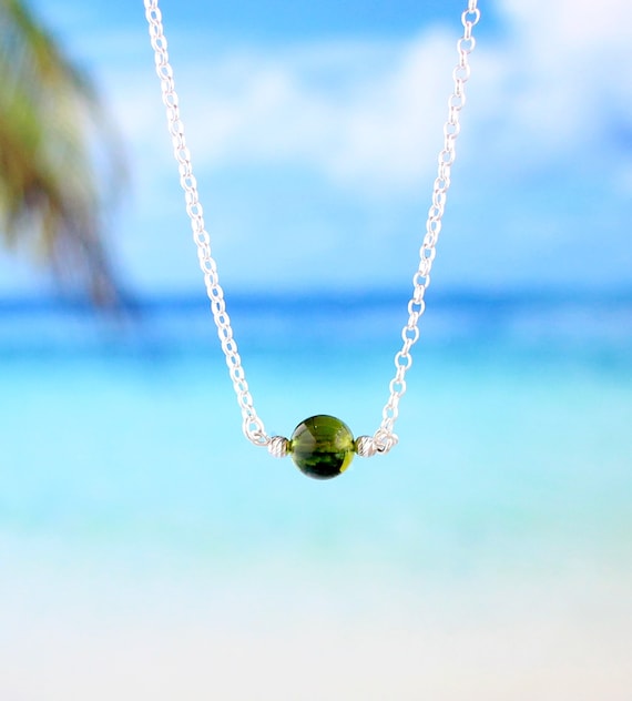 Dainty outlet moldavite necklace
