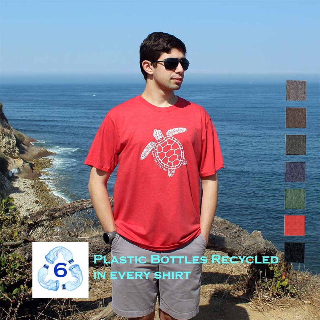 ECO Friendly Sea Turtle Graphic Tee T Shirt, Organic Cotton & Recycled ...