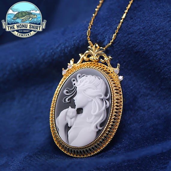 Collier Avec Pendentif Camée Chat - Acier Inoxydable, Émail Et Acrylique - Multicolore - NEUF Sans Emballage