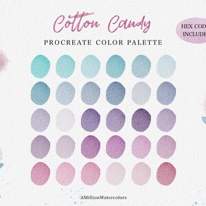Pink Procreate Color Palette Blue Color Scheme Purple Watercolor Procreate Bundle Art Swatches Illustration Digital Download