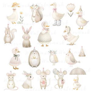 Silly Goose Clipart Spring Vintage Cottagecore Whimsical Cute ...