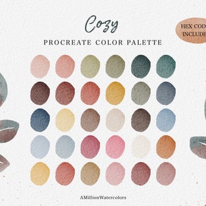 Cozy Procreate Color Palette Pink Yellow Boho Color Scheme Hygge Watercolor