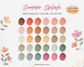 Summer Procreate Color Palette Pink Green Color Bundle Procreate Palette iPad Illustration Summer Colors Floral Procreate Swatches