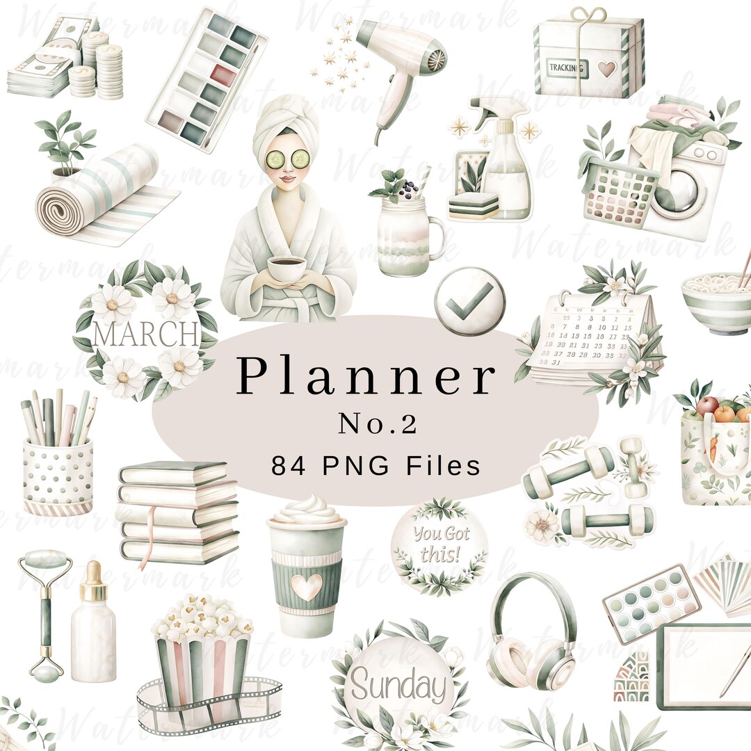 Planner Clipart Girls Journal Digital Planner Clip Art Stickers ...