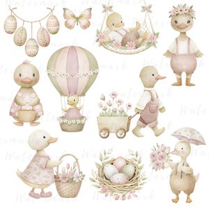 Silly Goose Clipart Spring Vintage Cottagecore Whimsical Cute ...